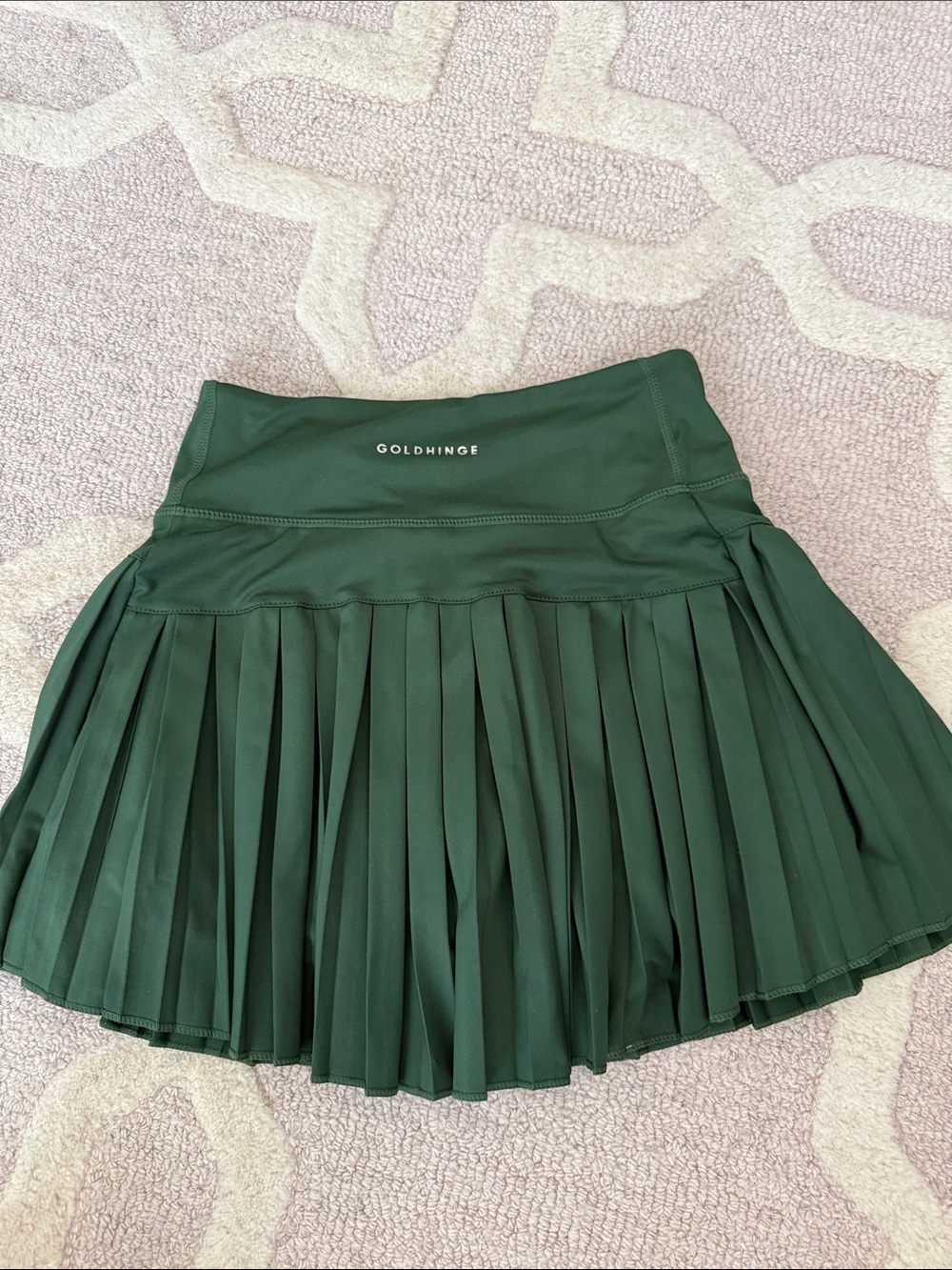 Gold Hinge Pleated Active Tennis Skort - Dark Green